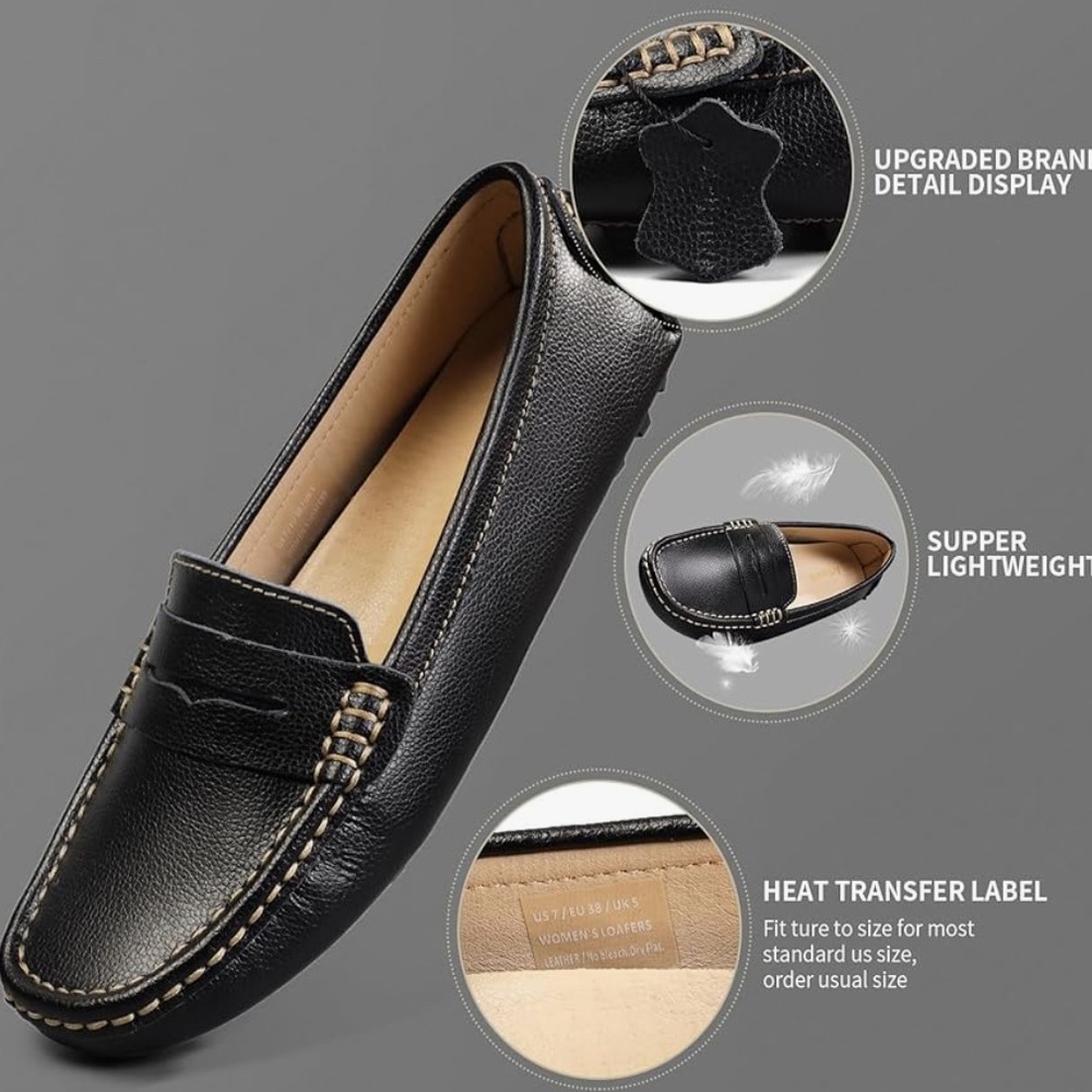 Artisure Black Leather woman’s Loafers - Picture 6 of 12